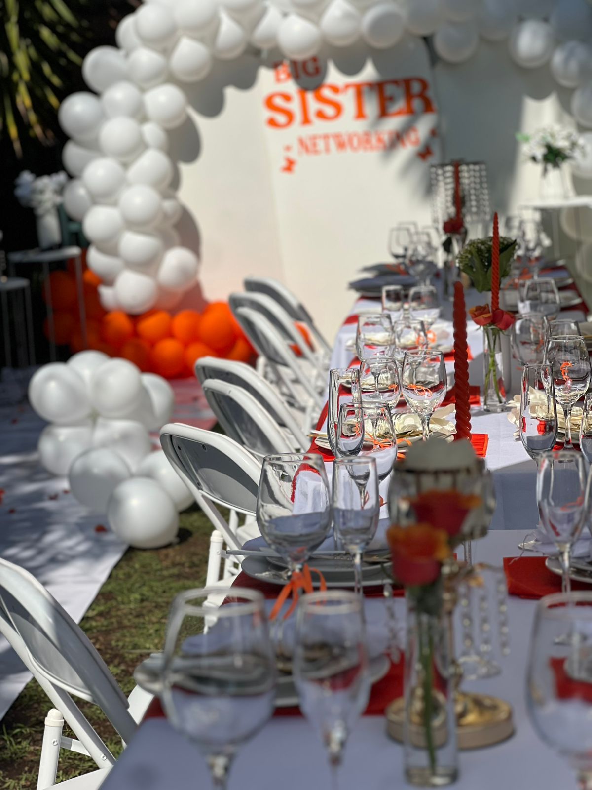 Big Sister celebration table decor.